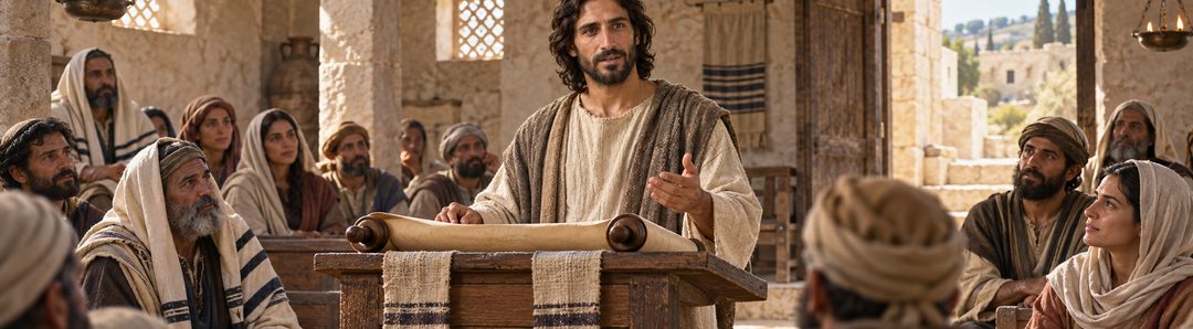 Illustratie bij: Jezus leest Jesaja in de synagoge van Nazareth.