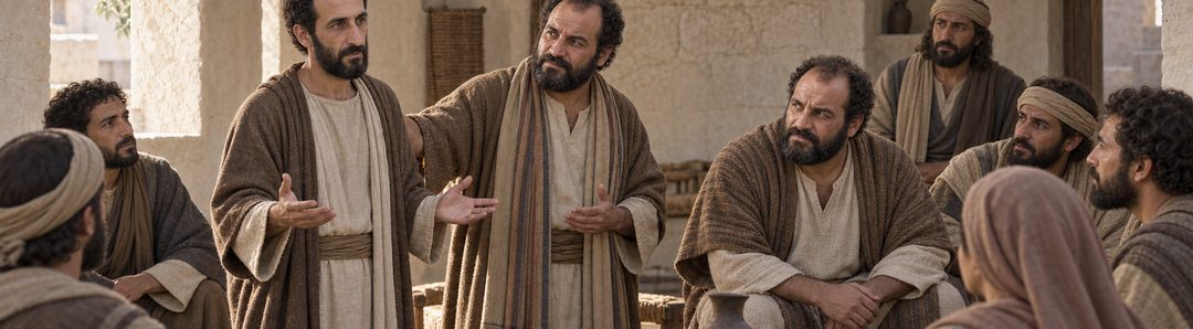 Illustratie bij: Barnabas brengt Paulus bij de discipelen.