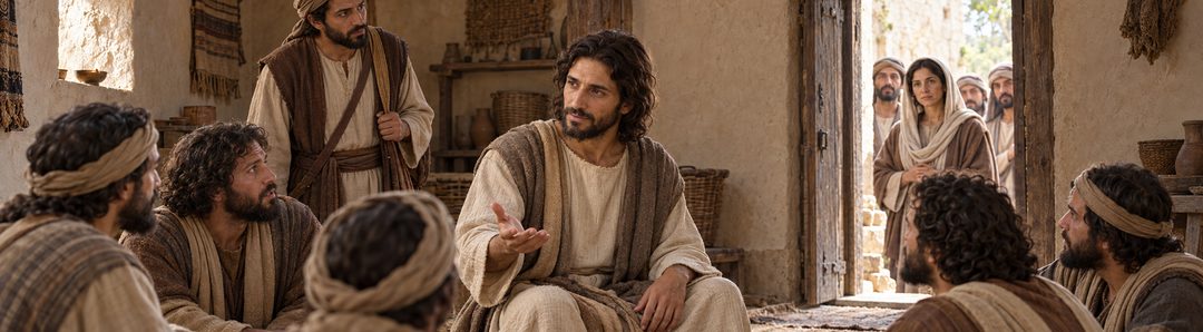 Illustratie bij: Jezus wijst naar zijn discipelen als zijn ware familie.
