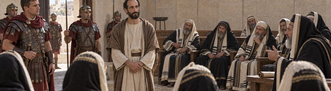 Illustratie bij: Paulus wordt voor het Sanhedrin geleid.