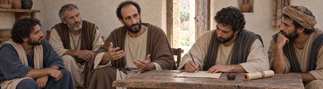 Illustratie bij: Paulus dicteert over Gods beloften in Christus.