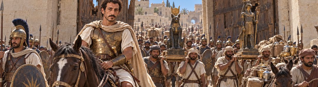 Illustratie bij: Ptolemaeus III neemt Syrische buit mee.