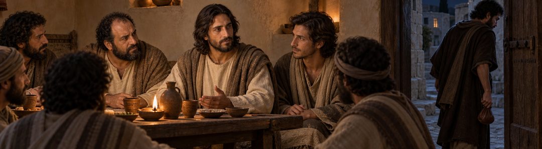 Illustratie bij: Judas verlaat ongemerkt de bovenzaal.