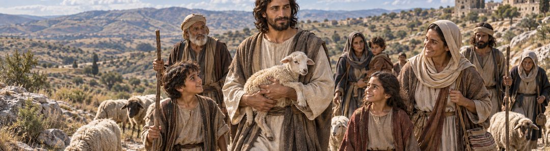 Illustratie bij: Christus als geopenbaarde arm en herder.