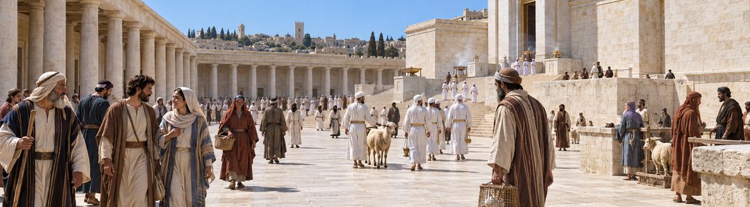 Illustratie bij: Joodse christenen bij de tempel.