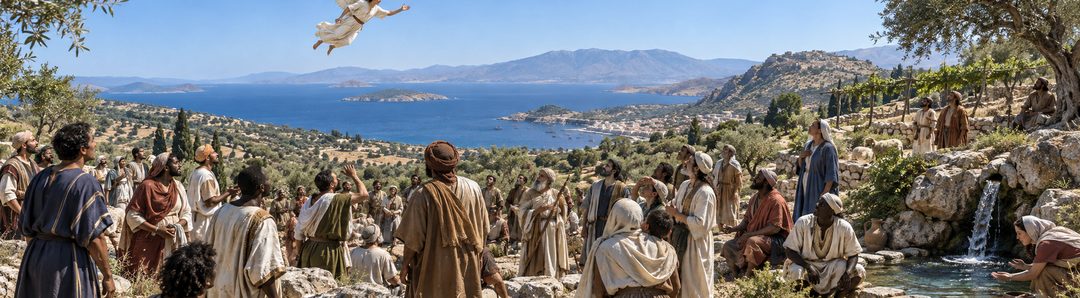 Illustratie bij: De engel verkondigt het eeuwige evangelie aan alle volken.