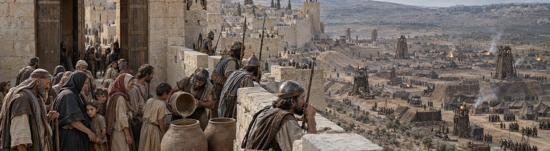 Illustratie bij: Jeruzalem belegerd door Babylon.
