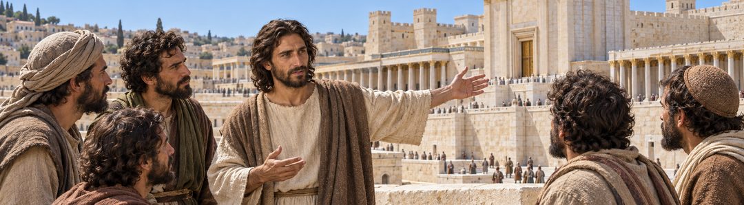 Illustratie bij: Jezus kondigt de afbraak van de tempel aan.