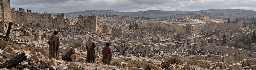Illustratie bij: Het verwoeste Jeruzalem waarvoor Daniël bidt.