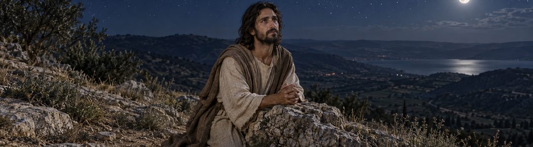 Illustratie bij: Jezus bidt vóór de keuze van de twaalf.