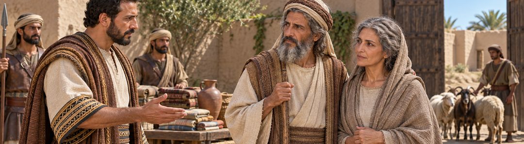 Illustratie bij: Abimelech geeft Sara aan Abraham terug.