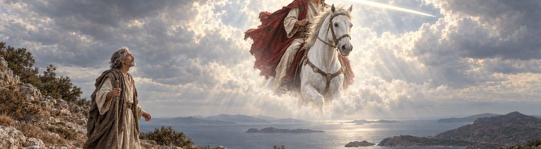Illustratie bij: Johannes ziet de ruiter die het Woord van God heet.