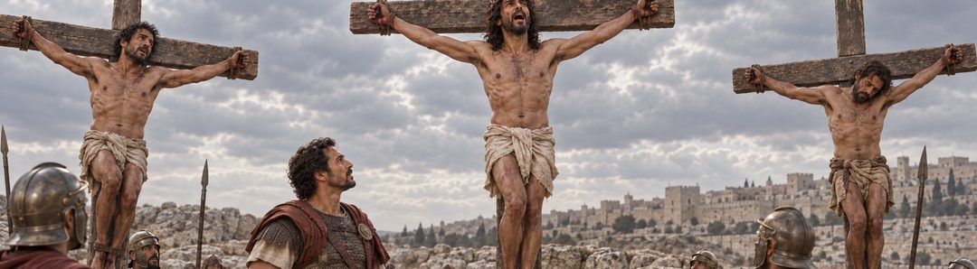 Illustratie bij: Jezus roept met krachtige stem vanaf het kruis.