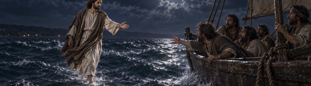 Illustratie bij: Jezus loopt over het water.