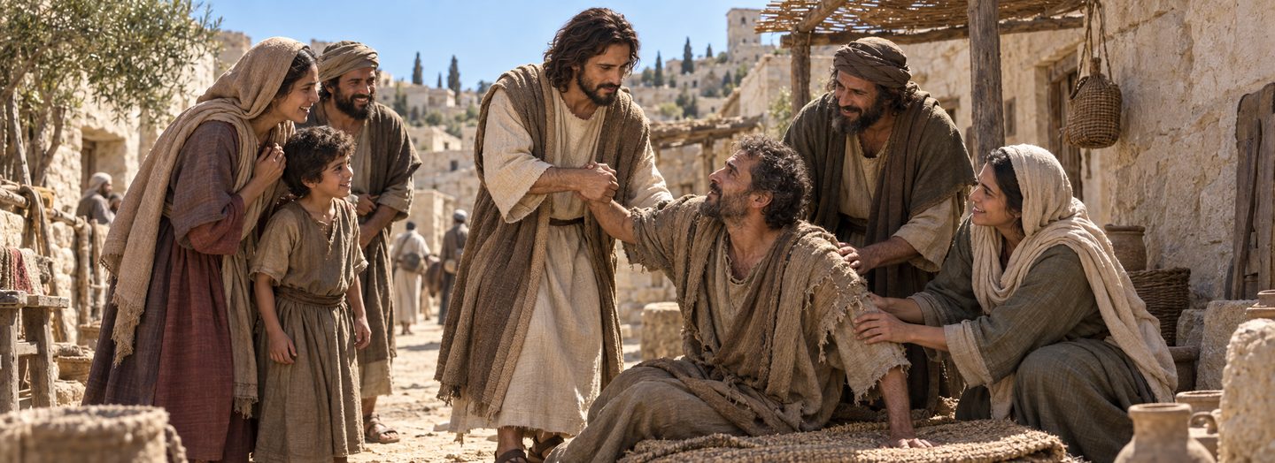 Illustratie bij: Christus brengt herstel en leven.