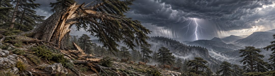 Illustratie bij: De storm breekt ceders en doet de woestijn beven.