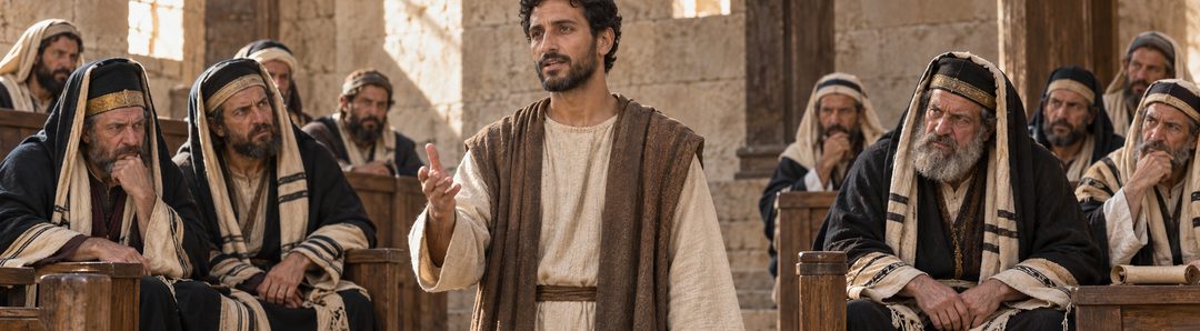 Illustratie bij: Stefanus spreekt vrijmoedig voor de raad.