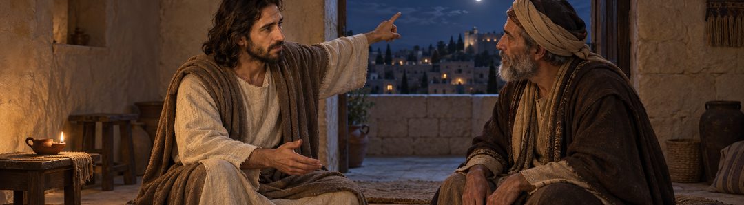 Illustratie bij: Jezus wijst Nicodemus op geloven en leven.