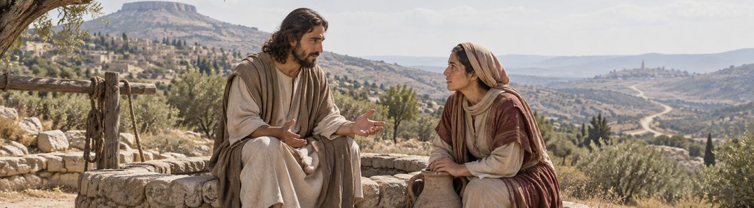 Illustratie bij: Jezus beantwoordt haar aanbiddingsvraag.