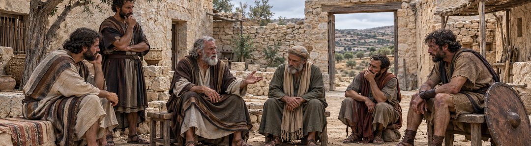 Illustratie bij: Israëlitische oudsten bespreken Davids terugkeer.