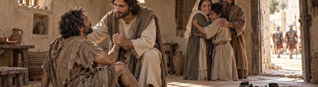 Illustratie bij: De Messias bevrijdt van geestelijke slavernij.