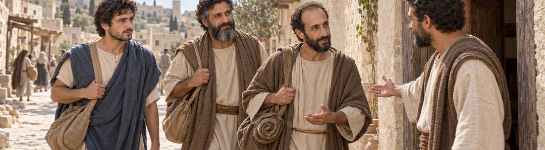 Illustratie bij: Paulus, Barnabas en Titus komen in Jeruzalem aan.