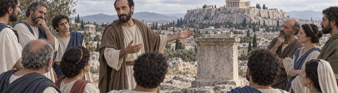 Illustratie bij: Paulus verkondigt de onbekende God in Athene.