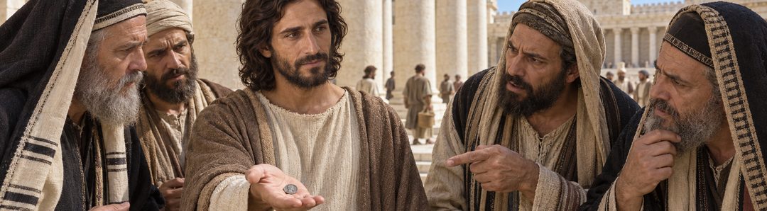 Illustratie bij: Jezus toont de denarius met het beeld van de keizer.