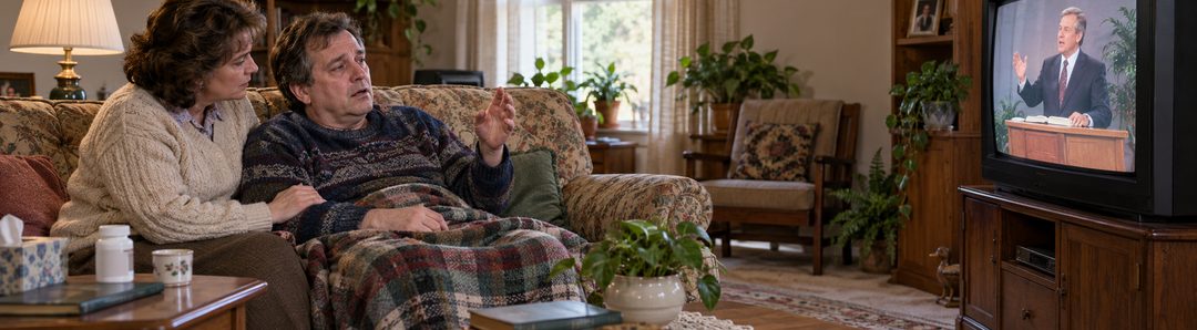 Illustratie bij: Ziekte ontkennen onder invloed van televisieprediking.