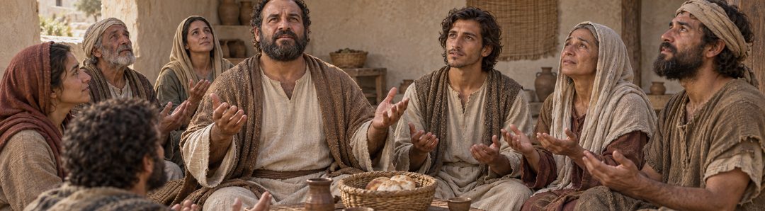 Illustratie bij: Gelovigen naderen God met het gezag van Christus.