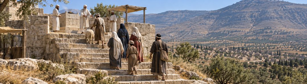 Illustratie bij: Het Samaritaanse heiligdom op de berg Gerizim.
