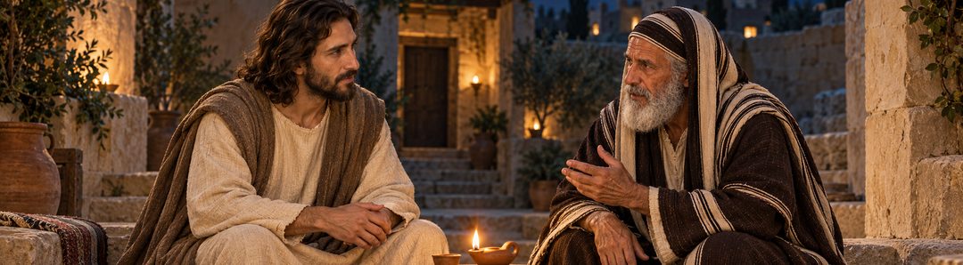 Illustratie bij: Jezus spreekt met Nicodemus in de nacht.