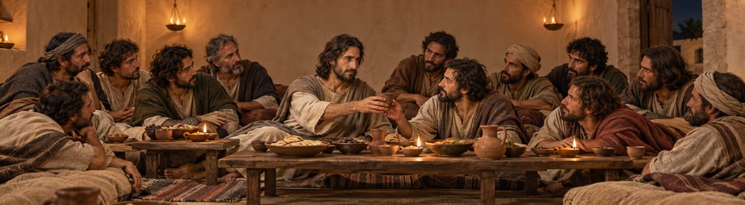 Illustratie bij: Jezus deelt de beker van het nieuwe verbond.
