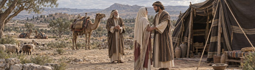 Illustratie bij: Izak en Rebekka als voorafbeelding van Christus en de gemeente.