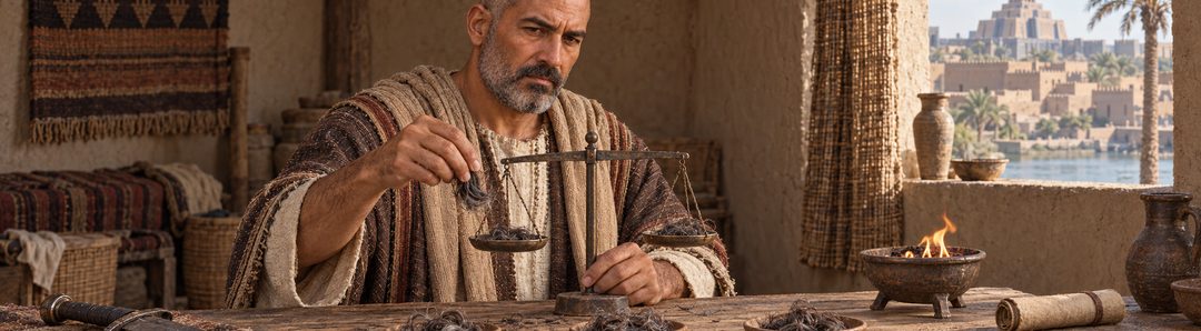 Illustratie bij: Jeruzalem symbolisch in drie delen verdeeld.