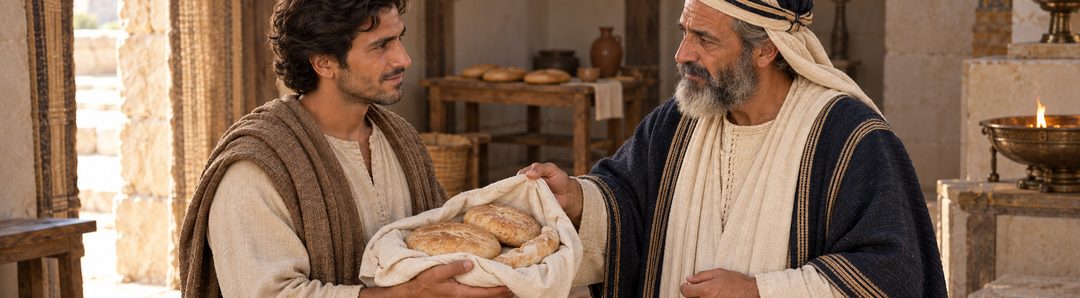 Illustratie bij: David ontvangt het heilige brood.