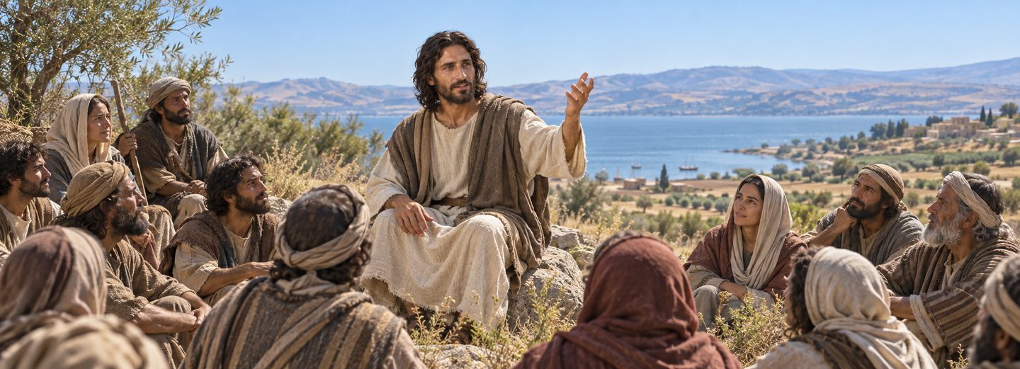 Illustratie bij: Christus verkondigt het begonnen Koninkrijk.