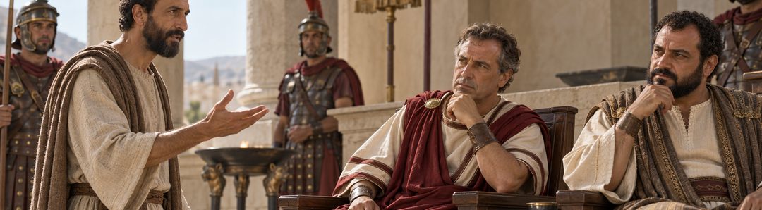 Illustratie bij: Paulus getuigt voor Festus en Agrippa.