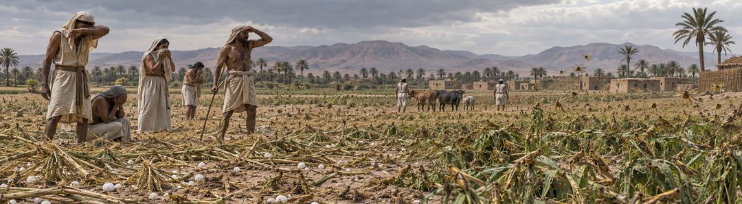 Illustratie bij: Hagel en sprinkhanen verwoesten de Egyptische oogst.