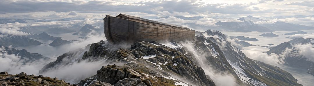 Illustratie bij: De ark rust op een hoge top in het Araratgebergte.