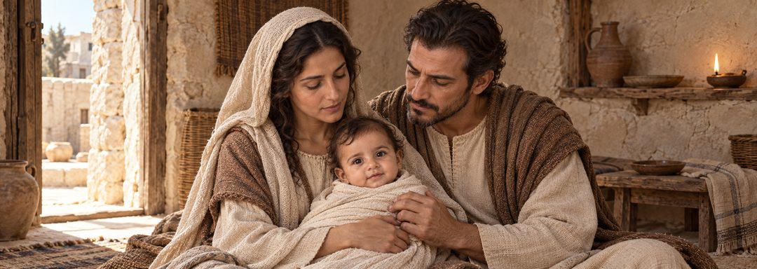 Illustratie bij: Jezus geboren in Bethlehem in de dagen van Herodes.