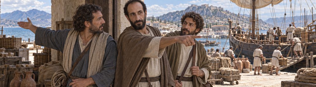 Illustratie bij: Paulus' reisplan van Korinthe via Jeruzalem naar Rome.