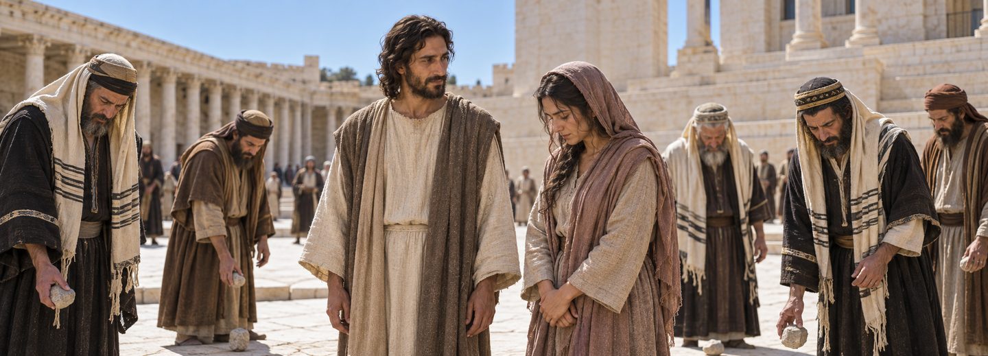 Illustratie bij: Jezus weerstaat de aanklacht dat Hij Mozes ondermijnt.