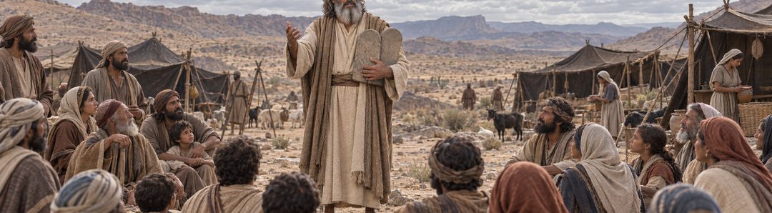 Illustratie bij: Gods Woord komt door Mozes tot Israël.