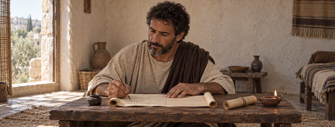 Illustratie bij: Lukas schrijft anoniem een zorgvuldig evangelieverslag.