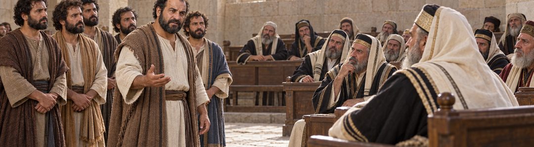 Illustratie bij: Petrus getuigt van gehoorzaamheid voor het Sanhedrin.