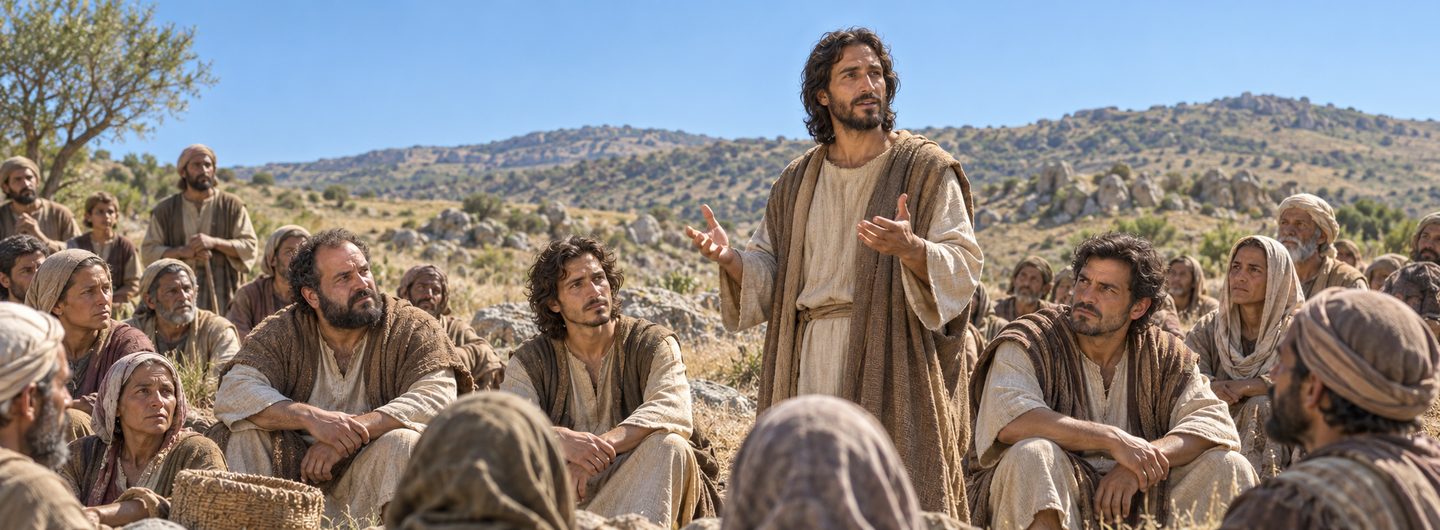 Illustratie bij: Jezus spreekt zalig en wee uit.