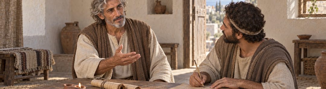 Illustratie bij: Johannes vat het evangelie samen.