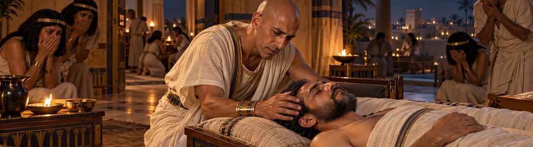 Illustratie bij: De eerstgeborenen van Egypte sterven om middernacht.