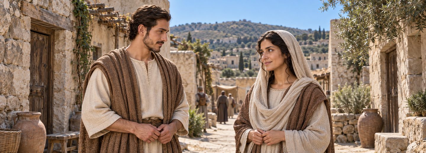 Illustratie bij: Maria en Jozef in Nazareth.